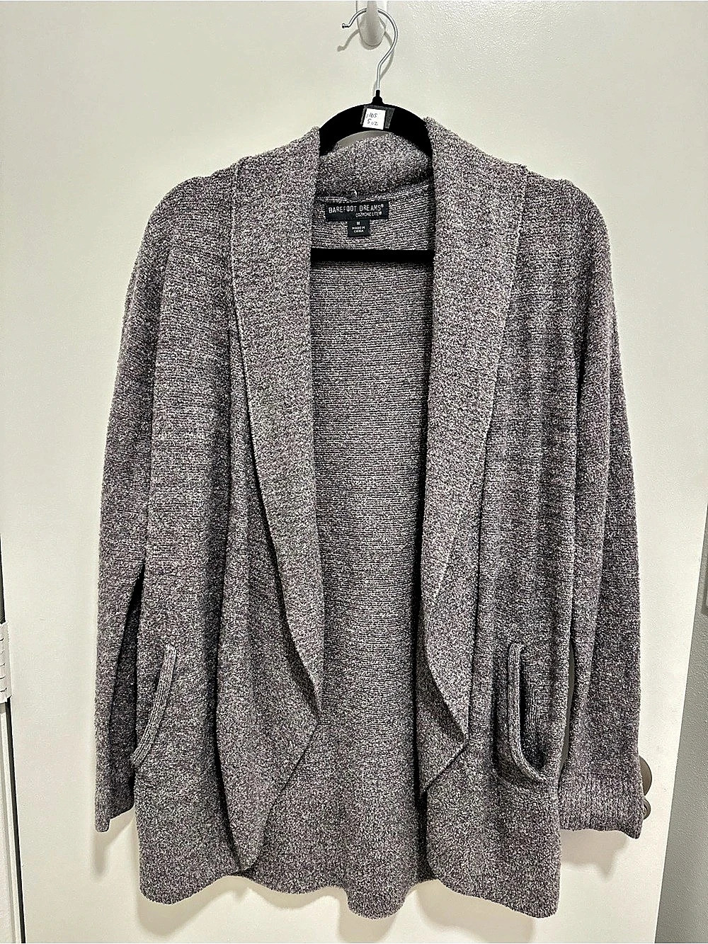 EUC Barefoot Dreams CozyChic Lite Circle Cardigan Heathered Gray M $125 MSRP